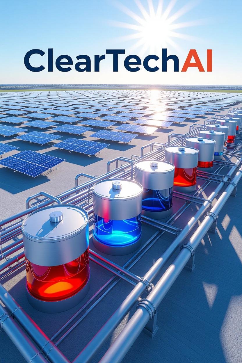 بطاريات التدفق: الحل المستقبلي لتخزين الطاقة الشمسية بكفاءة واستدامة | ClearTechAI