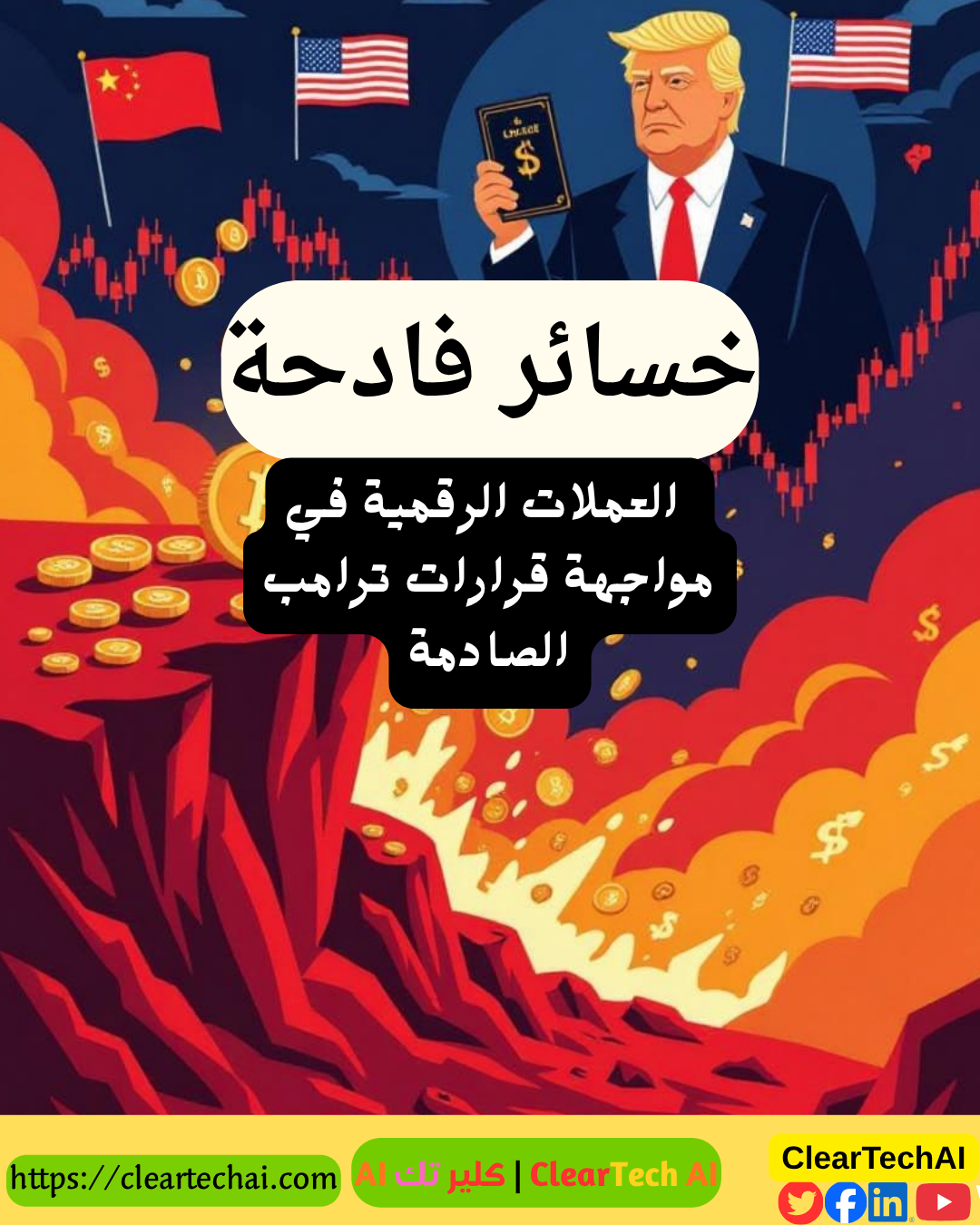 انهيار سوق العملات المشفرة كيف أشعل ترامب حريقًا أحرق مليارات الدولارات؟