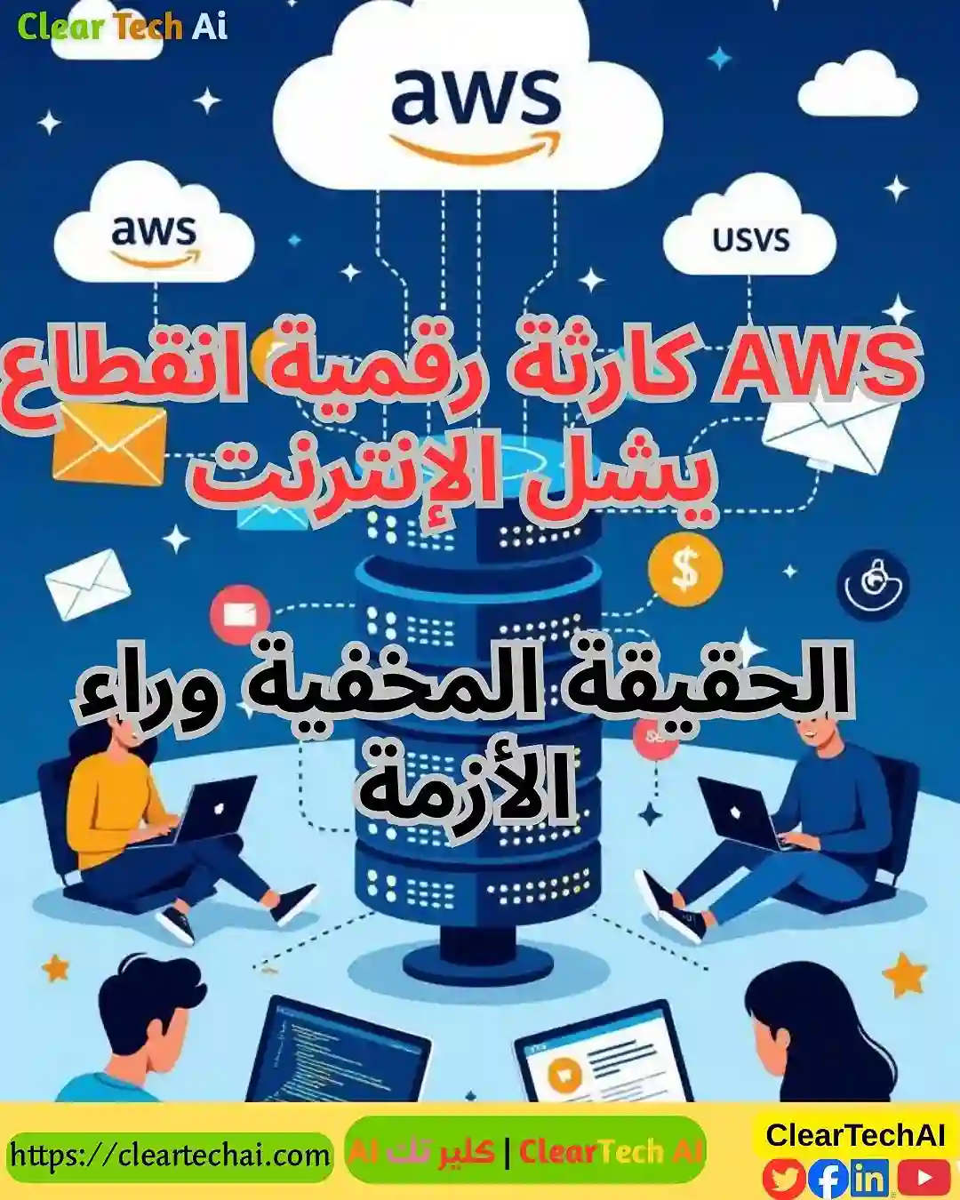 كارثة رقمية انقطاع AWS يشل الإنترنت ويصيب ملايين المستخدمين