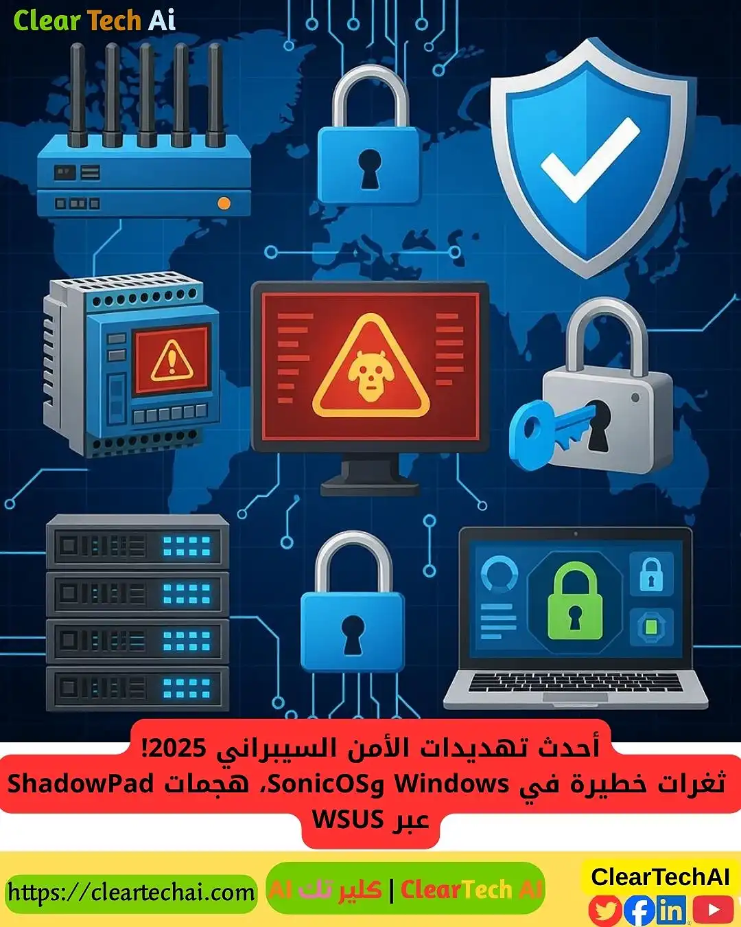 أحدث تهديدات الأمن السيبراني 2025 وتحليل شامل من ClearTechAI