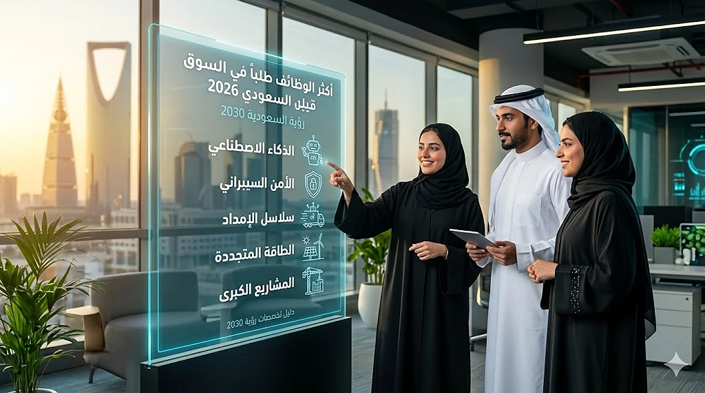 أكثر الوظائف طلباً في السوق السعودي 2026: دليل تخصصات رؤية 2030